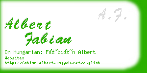 albert fabian business card